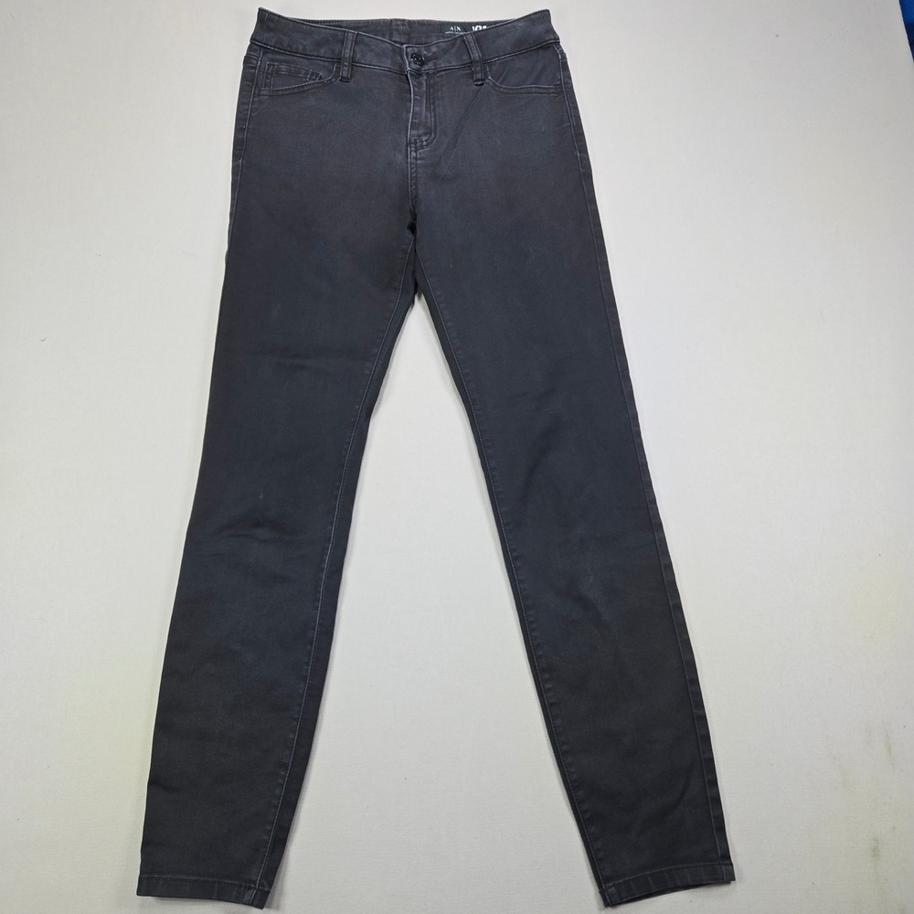 Armani Exchange J01 Jeans Super Skinny Faded Black Denim Womens Size 27